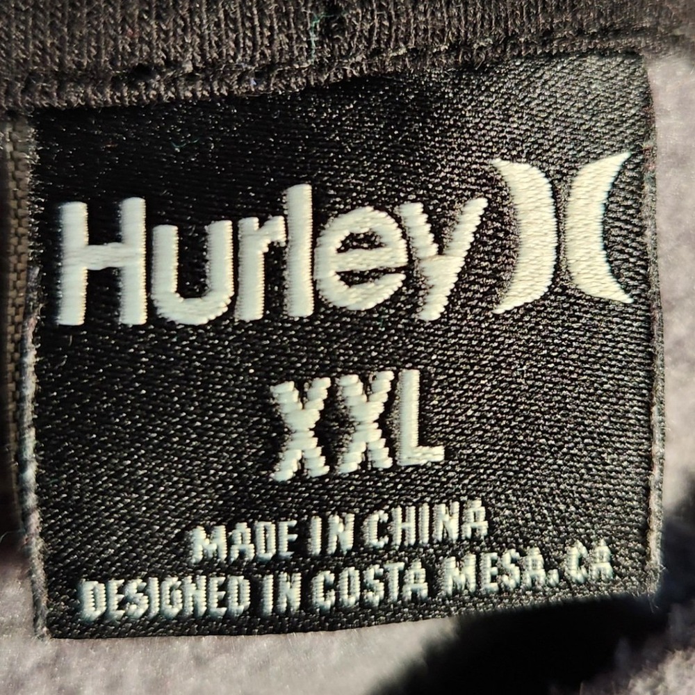 Hurley Hoodie Mens XXL MFT0008890 Gray Logo Fleece Pullover EUC - Picture 4 of 9